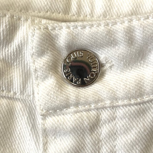 Auc Louis Vuitton Toile denim white straight leg jeans - Picture 8 of 13